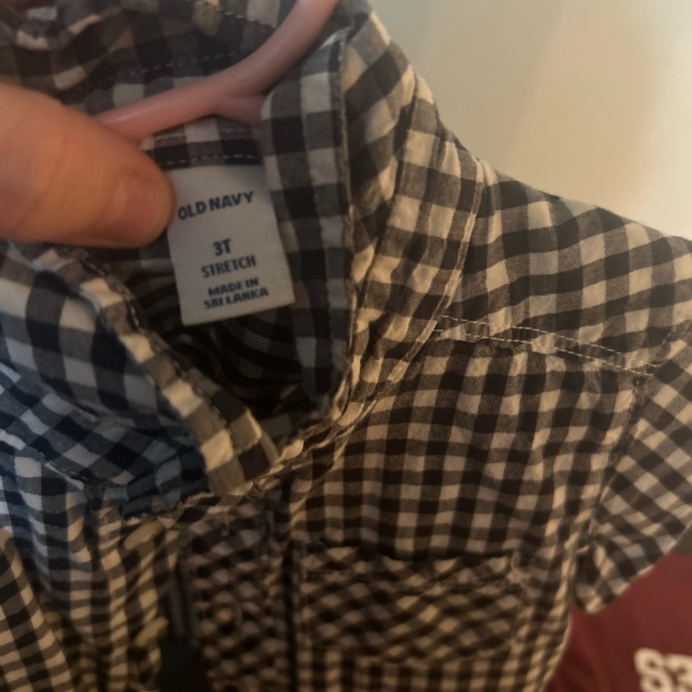 Old Navy Black and White Plaid Shirt